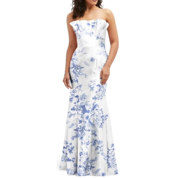 Alfred Sung Strapples Floral Dress - Picture 1 of 7